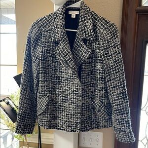 Coldwater Creek Black and White Women's waist Jacket